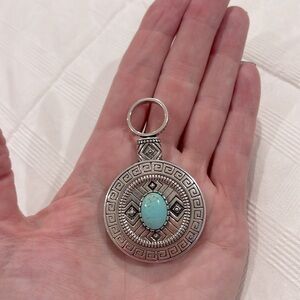 Carol Felley Sterling silver and Turquoise Pendant